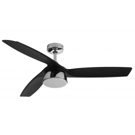 Vector White ceiling fan with DC motor and LED light by Beacon