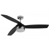 Bronx Chrome Black ceiling fan with DC motor and LED light by Beacon