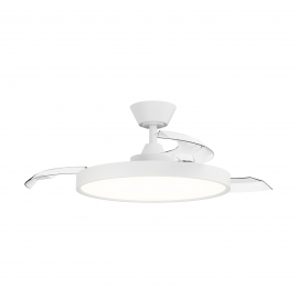 Bombay Estilo M White with transparent blades and LED light by Sulion