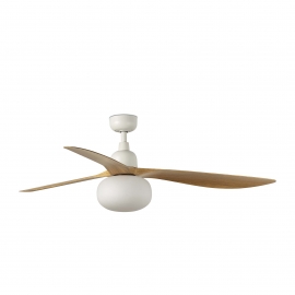 Outwood ΅White Oak DC Outdoor Ceiling fan with light by Faro