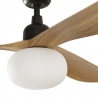 Outwood Brown Oak DC Outdoor Ceiling fan with light by Faro