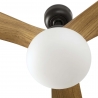 Outwood Brown Oak DC Outdoor Ceiling fan with light by Faro
