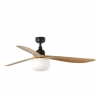 Outwood Brown Oak DC Outdoor Ceiling fan with light by Faro