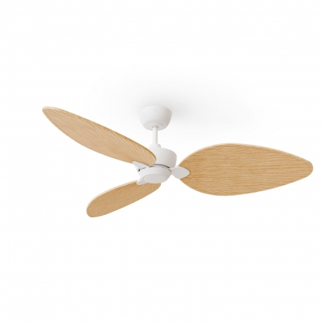 Alma L White Natural Outdoor DC ceiling fan from Sulion
