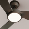Dana Brown Oxide Outdoor ceiling fan with DC motor and LED light by Sulion
