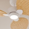 Alma S White Natural Outdoor DC ceiling fan with LED light from Sulion