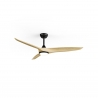 Outdoor ceiling fan Nova Black Natural Wood with DC motor and LED light by Sulion