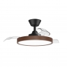 Bombay Estilo S Dark Wood with transparent blades and LED light by Sulion