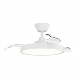 Bombay Estilo S White with transparent blades and LED light by Sulion