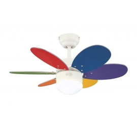 Multi coloured ceiling fan with light Turbo 2 by Westinghouse