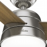 Finley Nickel 132 with light and remote control by Hunter