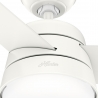 Finley White 132 with light and remote control by Hunter
