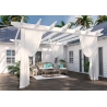 Trimaran White Outdoor ceiling fan with remote control by Hunter