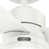 Greenville White with light and remote control by Hunter
