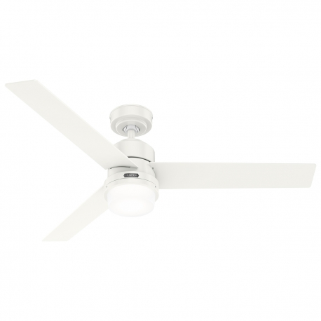 Greenville White with light and remote control by Hunter