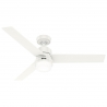 Greenville White with light and remote control by Hunter