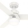 Greenville White with light and remote control by Hunter