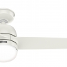 Seawave White Outdoor ceiling fan with light by Hunter