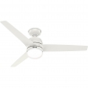 Seawave White Outdoor ceiling fan with light by Hunter
