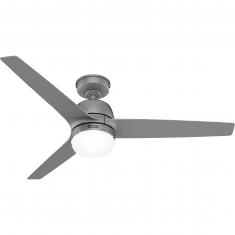 Seawave Matt Gray Outdoor ceiling fan with light by Hunter