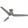 Seawave Matt Gray Outdoor ceiling fan with light by Hunter