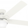 Zeal White with light and remote control by Hunter