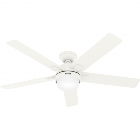 Zeal White with light and remote control by Hunter