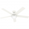 Zeal White with light and remote control by Hunter