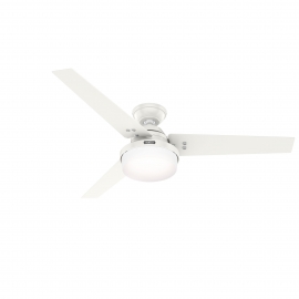 Gilmour White with light and wall control by Hunter
