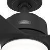 Galvin Matt Black with LED light and remote control by Hunter