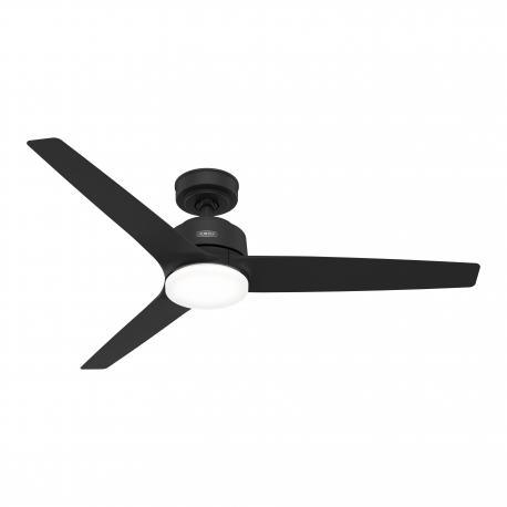 Galvin Matt Black with LED light and remote control by Hunter