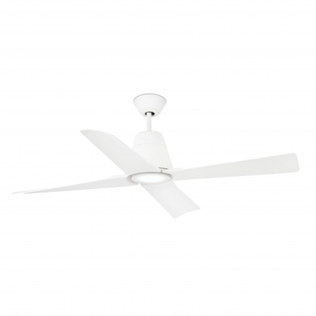Outdoor white ceiling fan with DC motor and LED light Typhoon by FARO
