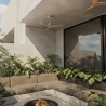 Nati 107 Chrome Natural Outdoor Ceiling fan with DC motor by Sulion