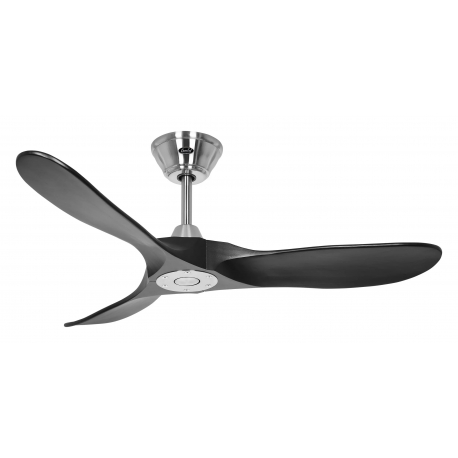 ECO GENUINO 122 BN MS Brushed Chrome - Black with DC motor and remote control by Casafan
