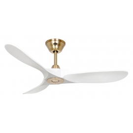 ECO GENUINO 122 MG MW Brushed Brass White with DC motor and remote control by Casafan