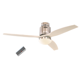 Aerodynamix Polished Chrome/White DC ceiling fan with light & remote control by Casafan