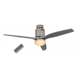 Aerodynamix Polished Chrome/Gray DC ceiling fan with light & remote control by Casafan