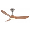 ECO GENUINO L 122 BN EM Brushed Chrome Oak with DC motor and LED Light by Casafan