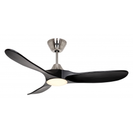 ECO GENUINO L 122 BN MS Brushed Chrome Matt Black with DC motor and LED Light by Casafan