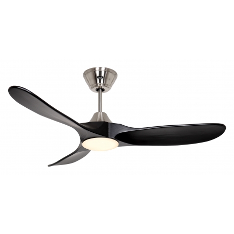 ECO GENUINO L 122 BN MS Brushed Chrome Matt Black with DC motor and LED Light by Casafan