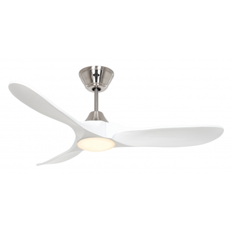 ECO GENUINO L 122 BN MW Brushed Chrome Matt White with DC motor and LED Light by Casafan