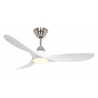 ECO GENUINO L 122 BN MW Brushed Chrome Matt White with DC motor and LED Light by Casafan