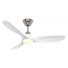 ECO GENUINO L 122 BN MW Brushed Chrome Matt White with DC motor and LED Light by Casafan