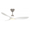 ECO GENUINO L 122 BN MW Brushed Chrome Matt White with DC motor and LED Light by Casafan