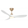 ECO GENUINO L 122 MG MW Brushed Brass Matt White with DC motor and LED Light by Casafan