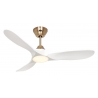 ECO GENUINO L 122 MG MW Brushed Brass Matt White with DC motor and LED Light by Casafan
