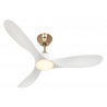 ECO GENUINO L 122 MG MW Brushed Brass Matt White with DC motor and LED Light by Casafan