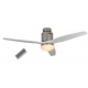 Aerodynamix Brushed Chrome/White DC ceiling fan with light & remote control by Casafan