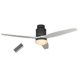 Aerodynamix Basalt Gray/White DC ceiling fan with light & remote control by Casafan
