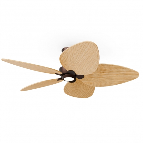 Alma L Brown Natural Outdoor DC ceiling fan with LED from Sulion